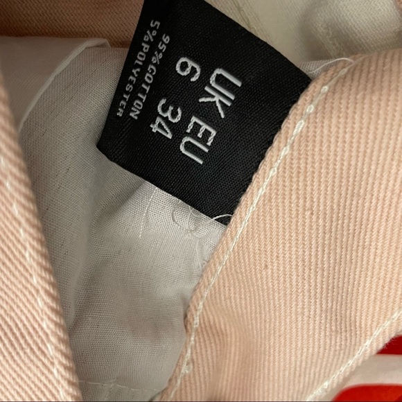 Nasty Gal Patch You Later Pink Rust Denim Mini Skirt Color Blocked Neutral NWT - Picture 7 of 9